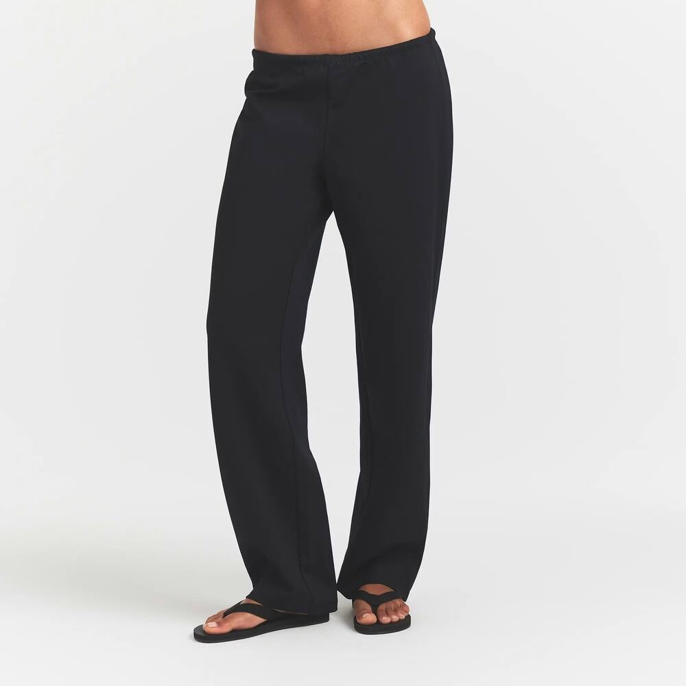 NWT SKIMS Heavyweight Crepe Straight Leg Pant Obsidian Black Large L